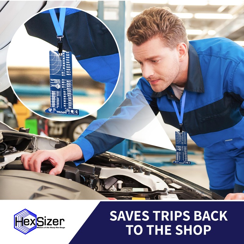 HexSizer - SAE Hex Nut and Bolt Size Gauge Tool