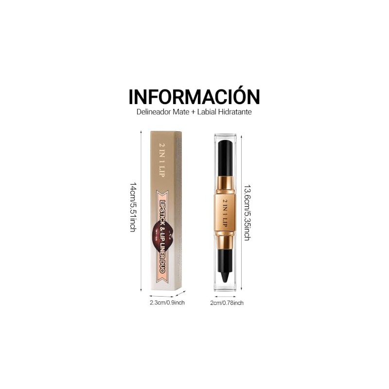 Erinde Barra de labios y perfilador 2 en 1,#09