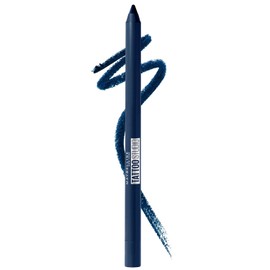 Maybelline TattooStudio Lápiz de gel afilable de larga duración, delineador de ojos, azul marino llamativo, 0.5 onzas
