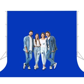 Aimosen 10x10 FT Royal Blue Screen Backdrop for Photography, Large Chromakey Blue Photo Background for Party Portrait Photoshoots Booth Video Studio, High Density Polyester Cloth Fabric Curtain Sheet