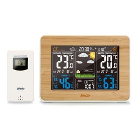 Alecto WS-1560 Wireless Weather Station with Colour Display and Outdoor Sensor, Indoor and Outdoor Temperature, Humidity, Barometer, Animated Weather Forecast, Wood