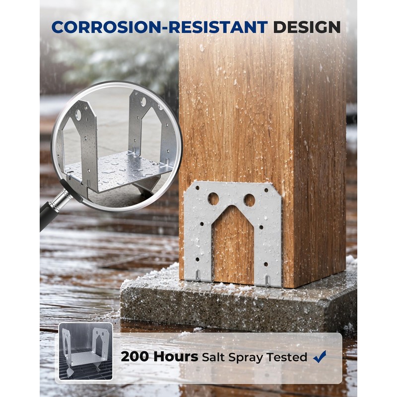 vikofan 6x6 Post Base Anchor for Concrete - Heavy Duty