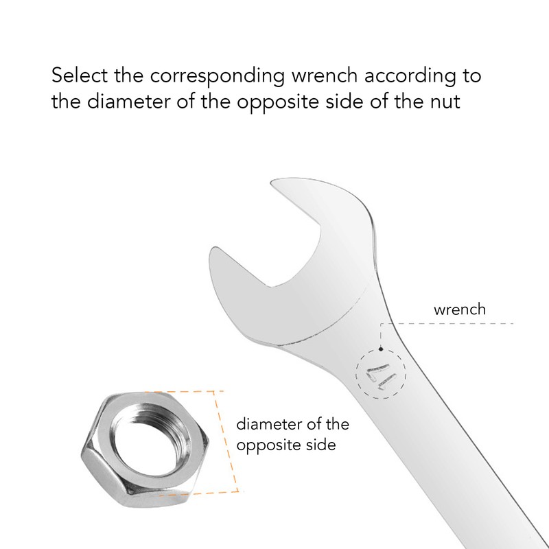 11Pcs Dual Open End Spanner Set Anti Rust High Hardness