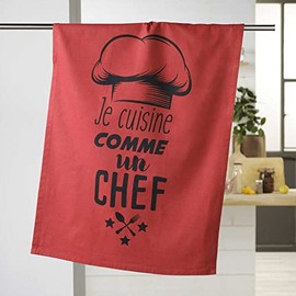 Douceur d'Intérieur Like a Chef Tea Towel, Red, 50 x 70 cm