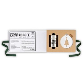 Santa Barbara Design Studio Holiday Gift Set Cardboard Book Gift Box, 4-Pieces, Latte Stencils- Let it Snow