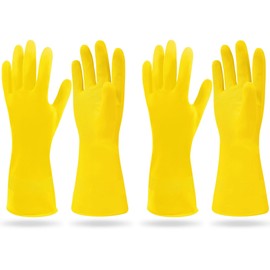 SteadMax 3/6 Pairs Cleaning Gloves, Reusable Natural Rubber Dish Gloves, Waterproof Latex Non-Slip Dishwashing Gloves for Kitchen and Household (Medium, 6 Pack)