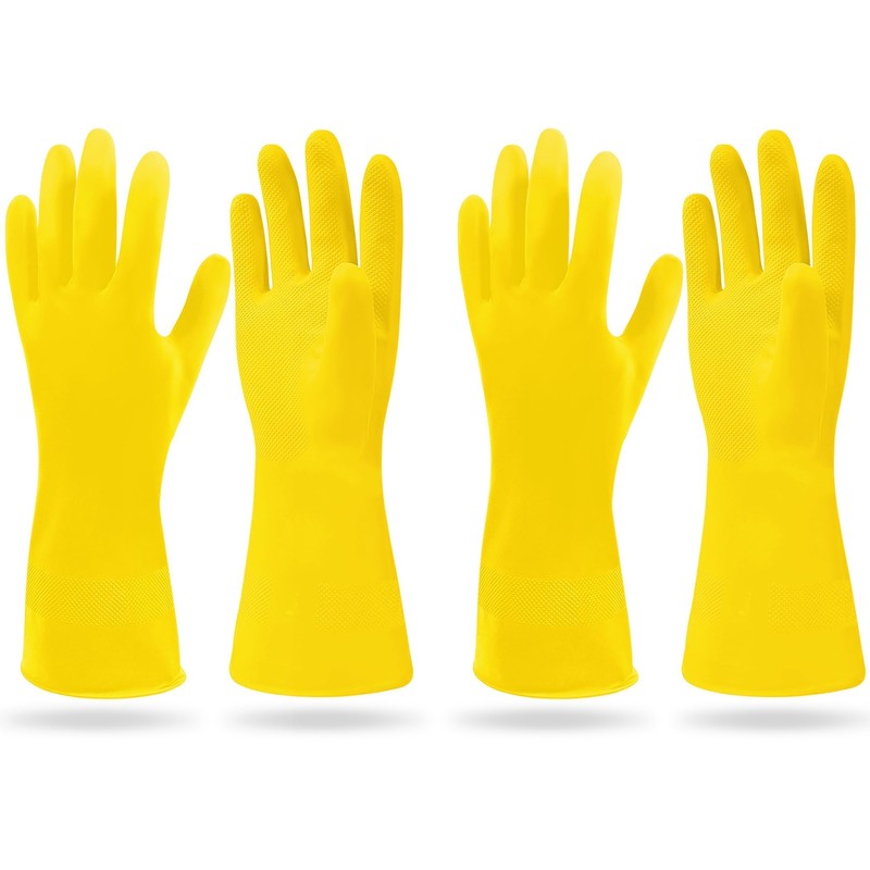 SteadMax 3/6 Pairs Cleaning Gloves, Reusable Natural Rubber Dish Gloves,