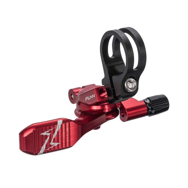Funn UpDown Mountain Bike Dropper Seatpost Remote Lever with Smooth Action, Easy-to-use, 4-Way Mount, Full CNC Finish, Lightweight and Stiff (Red)