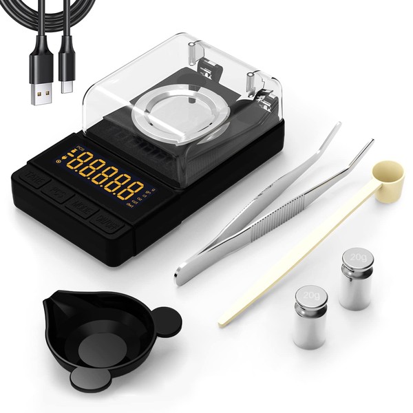 MAXUS Digital Milligram Scale 50g/0.001g, Compact Mg Scale with 20g