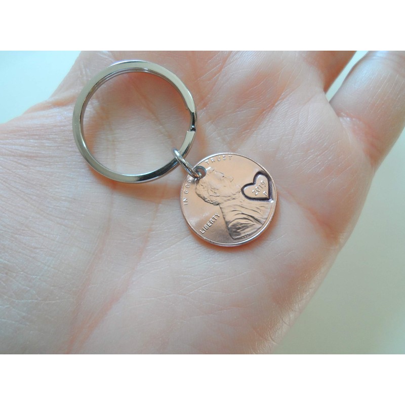 Double Keychain Set 2019 US One Cent Penny Keychains with