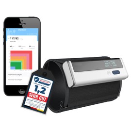 TIGA-MED Armfit Oberarm Blutdruckmessgerät | mit Bluetooth | Kabelloser Herzgesundheitsmonitor | große Manschette | Kostenlose App für iOS und Android