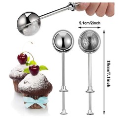 Powdered Sugar Shaker Duster - Stainless Steel Dusting Wand Flour Sifter for Baking Flour Spices Baking Tools