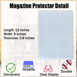 Aogigigio Magazine Protectors for Collectors - Clear Magazine Display Storage Birth Certificate Sleeves Box Case for Book Newspaper Comic, 12 x 9 x 0.8inch