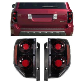 Sheraho JDM Style Tail Lights Pair for 2003-2008 Honda Pilot SUV Taillights Brake Lamps w/Reverse Bulb Black Housing Smoke Lens Driver & Passenger Side