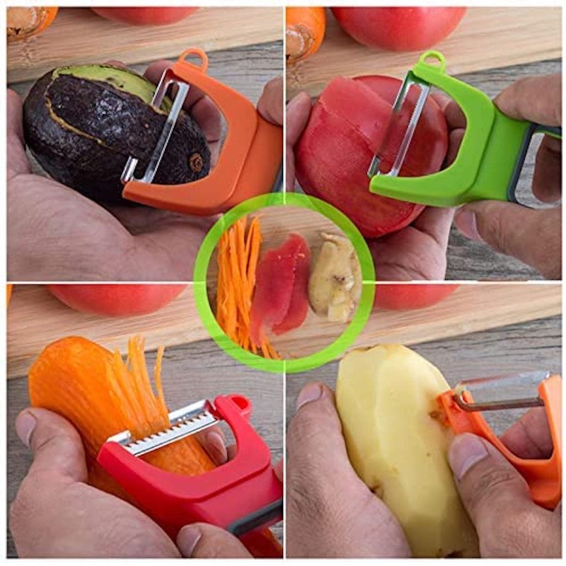 Vegetable Fruit Peeler 3-Pack Stainless Steel Melon Planer Original Vegetable