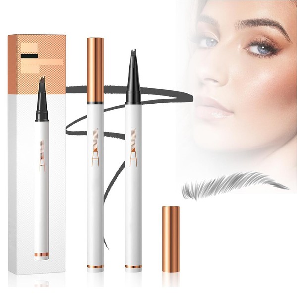 Eyebrow Pencil with 4 Fork Tip,2024 New 3D Waterproof Eyebrow