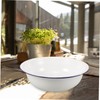 Gogogmee Enamel Footbath Foot Soaking Basin Camping Basin Enamel Bowl