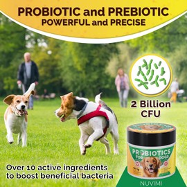Probiotics for Dogs, 120 Chicken Flavor Dog Probiotic & Prebiotic Tablets, Immune Boost & Digestive Support for Upset Tummy, Loose Stools & Bloating, 1-4 Month Supply