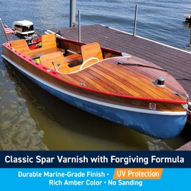 TotalBoat Gleam Marine Spar Varnish, Gloss and Satin Polyurethane Finish for Wood, Boats and Outdoor Furniture (Satin Low-Sheen Quart)