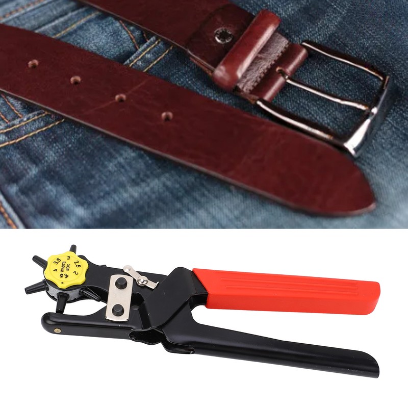 Leather Belt Hole Puncher Heavy Duty Plated Steel 6 Holes