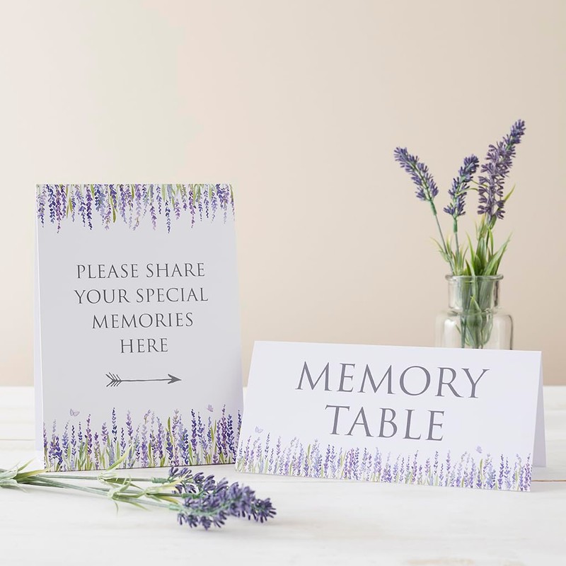 ANGEL & DOVE Lavender Set of 2 Funeral Memory Table