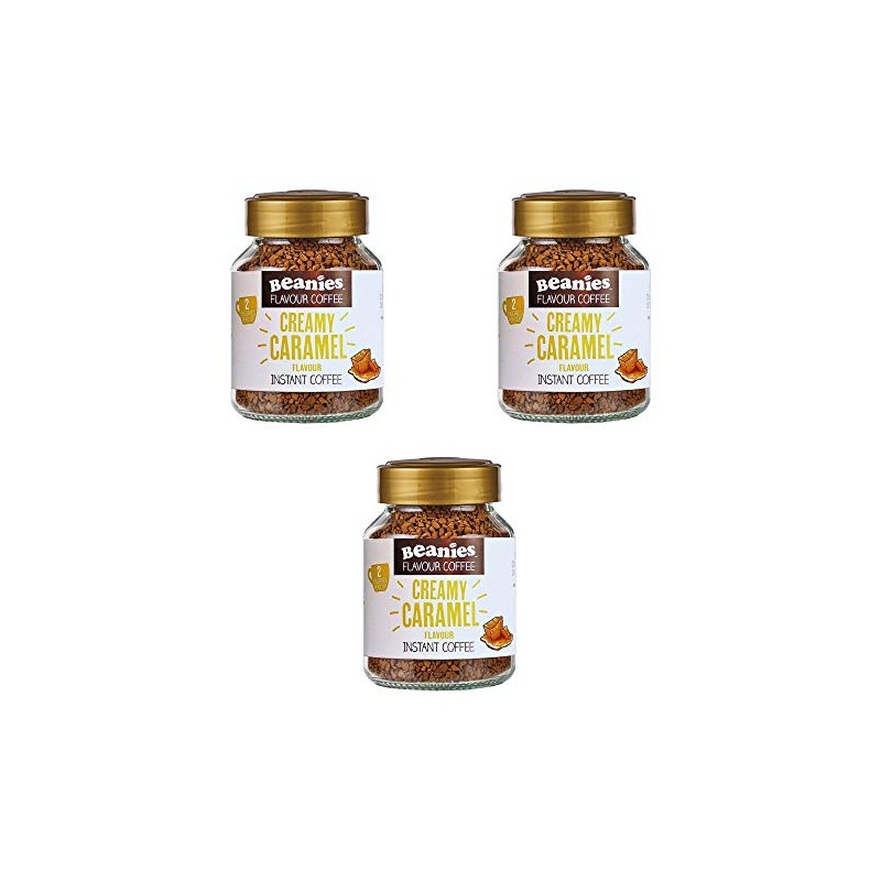 Beanies Creamy Caramel Flavour Instant Coffee 50g, 3 Pack