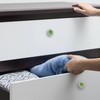 LRCCJS Green Kiwi 4 Pack White Drawer Handles Clear Cabinet