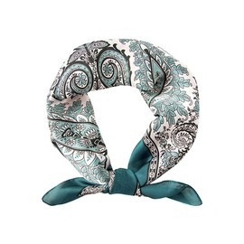 MAIRY Silk Scarf Hair Scarves Satin Square Hijab Light Weight Paisley Fashion Neckerchief Head Scarfs 27.5 X 27.5 Inch Bandanas for Women,70084