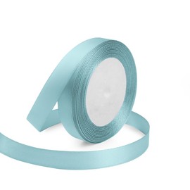 Baby Blue Ribbon 5/8 Inches x 25 Yards, Baby Blue Satin Fabric Silk Ribbon for Gift Wrapping, Bows Making, Floral Bouquets, Wreaths, DIY Handicrafts, Sewing Projects, Baby Shower and Wedding Party