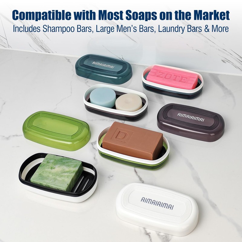 Shampoo Bar Holder Travel Case, Large Soap Holder for 5