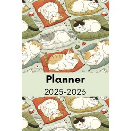  Planner 2025-2026: Agenda for Cat Lovers, Gift for Cat Mom, Cat Dad, Cat Owner, Cat Sitter, Animal Lovers, Calendar Weekly and Monthly View