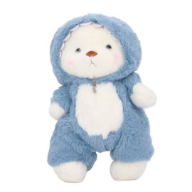 Bear Stuffed Animal Soft 30cm Cute Adorable Plush Toy with Hoodie Clothes for Birtyday Party Decor Blue