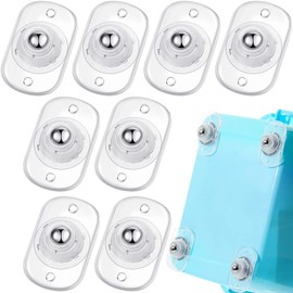 Honoson 8 Pcs Self Adhesive Caster Wheels Appliance Rollers Appliance Sliders for Kitchen 360° Swivel Universal Wheel Mini Small Kitchen (Clear with 1 Steel Ball Style)