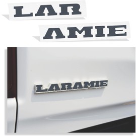 Laramie Tailgate Emblem Inlay Decal Sticker -Fits 2019-2025 Ram 1500 Laramie (1500 Model ONLY) - (Color: Reflective Light Black)