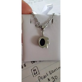 Australian Opal Cutters Minimalist Oval Triplet Black Australian Opal Pendant Necklace Stainless