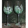 Hand Painted Wine Glasses - Lily of the Valley (Set