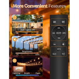 YOYONACY 150 FT Outdoor String Lights for Outside – LED Patio Lights Waterproof with Dimmer Remote – Hanging Lights Shatterproof ST38 Vintage Edison Bulbs Porch Backyard Cafe Bistro