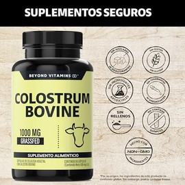 Beyond Vitamins | Calostro Bovino Grass Fed de Libre Pastoreo 1000 mg, Bovine Colostrum de Calidad Certificada (60 Cápsulas)