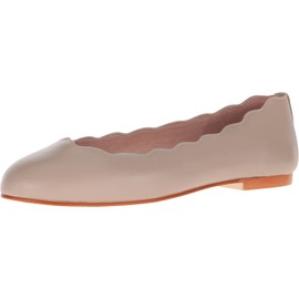French Sole Jigsaw - Flats for Women - Leather Lining - Rubber Outsole - Scalloped Topline - Rounded Toe Taupe Nappa 8 M