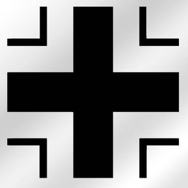 #A001 Cross Bar Cross German Armed Forces Emblem Model Making Military Black 10 x 10 cm