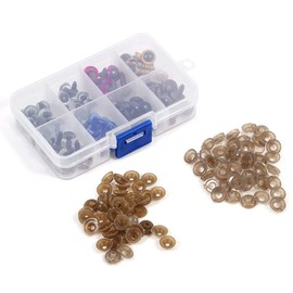 Atyhao 80pcs 8 Colors 10mm 12mm Plastic Eyes with Washer Colorful Plastic Eyes Craft Eyes Doll Eye Box 40 Pairs Mixed 10mm Puppet Plush Animal (10mm)