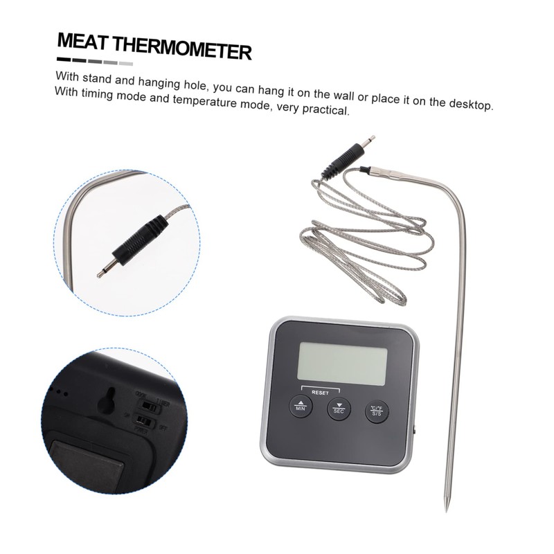 FUNOMOCYA BBQ Thermometer with Temperature Alarm Digital Probe for Grilling