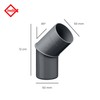 INEFA Rain Pipe Elbow 45 Degrees for Downpipe, PVC DN75