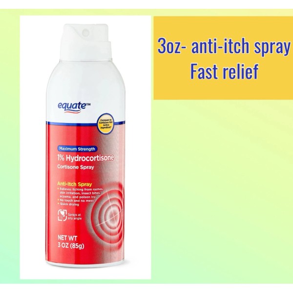 Equate Maximum Strength Anti-Itch Continuous Spray, 4 oz NO RUBBING