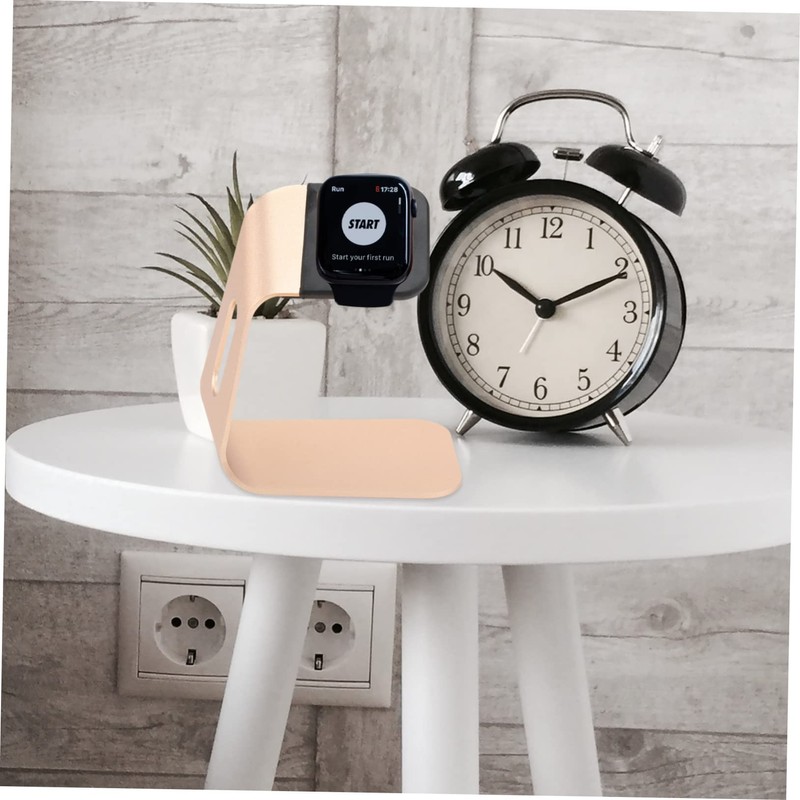 jojofuny 2pcs Aluminium Alloy Watch Charging Stand Holder Gold Convenient