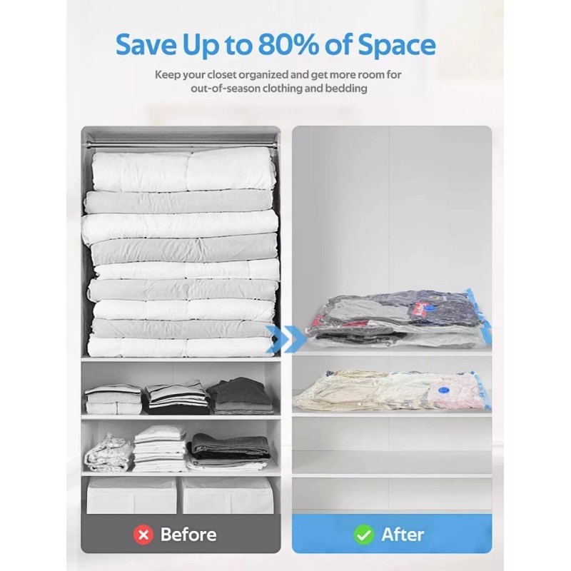 Baixi Bolsas De Almacenamiento Al Vacio Para Cobija 40x60cm 8pcs