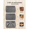 Yabano Sandwich Maker, 3 in 1 Waffle Maker, Toaster and