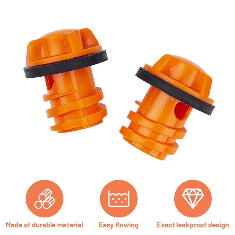 Cooler Drain Plug, 2 Pack Replacement, Orange, Compatible with Yeti
