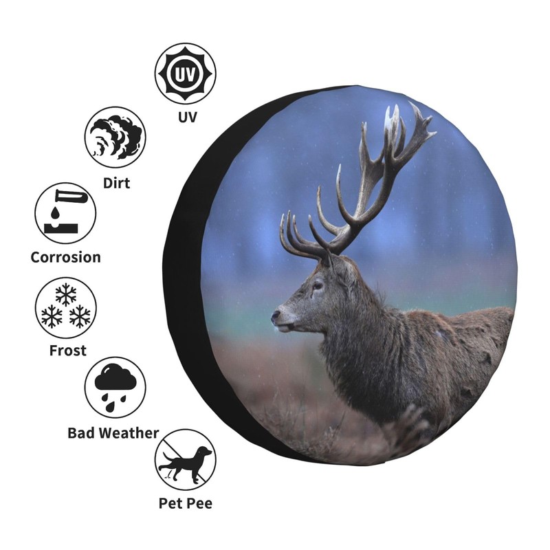 Universal Adorable Wildlife Red Deer Waterproof Dustproof Spare Wheel Cover