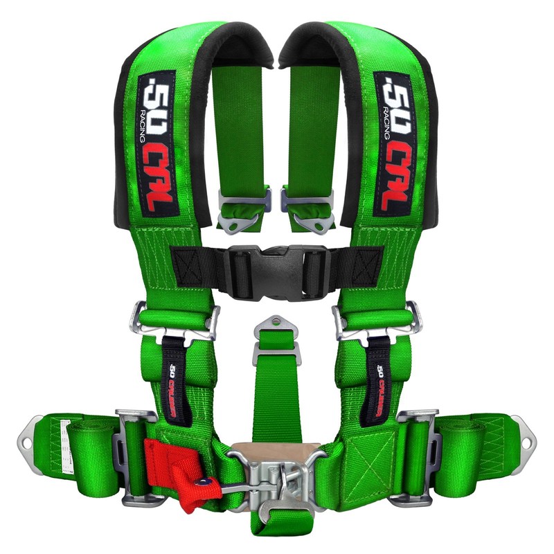 50 Caliber Racing Green 2" 5 Point Harness for Cars,